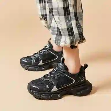 公猴 织物 舒适百搭休闲 防滑耐磨透气轻便增高 低帮 老爹鞋 女款