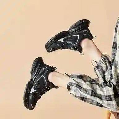 公猴 织物 舒适百搭休闲 防滑耐磨透气轻便增高 低帮 老爹鞋 女款