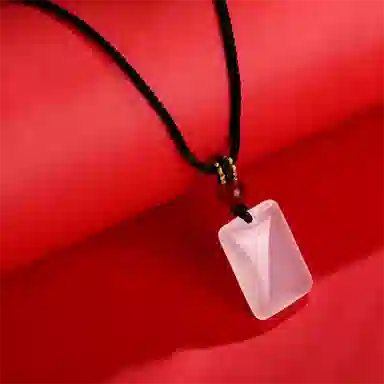 周百福 平安无事牌 国潮新中式 日常通勤百搭简约 复古顺遂纳福 福气满满编织绳锁骨链 好运 玉髓 玉石项链 男女同款情侣款