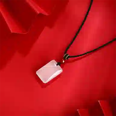 周百福 平安无事牌 国潮新中式 日常通勤百搭简约 复古顺遂纳福 福气满满编织绳锁骨链 好运 玉髓 玉石项链 男女同款情侣款