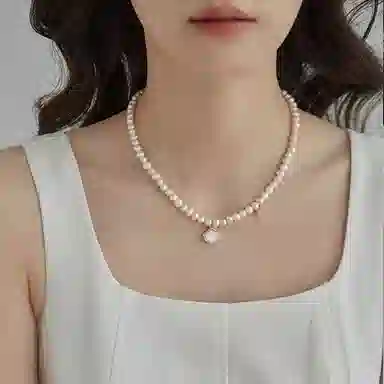 贝诗珠宝 设计感 星星挂流苏挂坠一辈子贝壳 法式复古气质 淡水珍珠 项链 女款