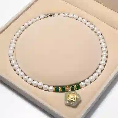 贝诗珠宝 金镶玉福袋福气满满大气新中式国潮锁骨链 淡水珍珠 珍珠项链 女款