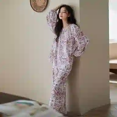 歌倩雅 时尚休闲简约家居服睡衣礼盒 女款 紫色