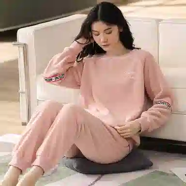 歌倩雅 保暖细密柔顺长袖长裤睡衣套装 女款 图片色