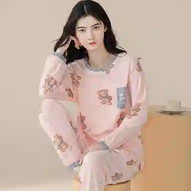 歌倩雅 卡通舒适透气高级感睡衣套装 女款 图色