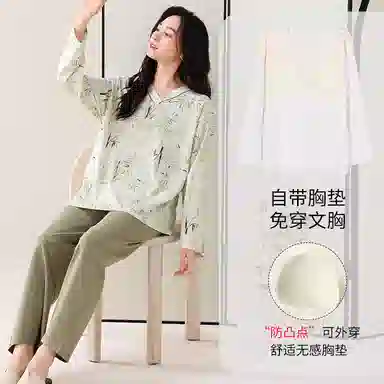 歌倩雅 带胸垫套头舒适可外穿家居服睡衣礼盒 女款 图色