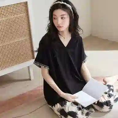 歌倩雅 时尚舒适休闲百搭睡衣套装 女款