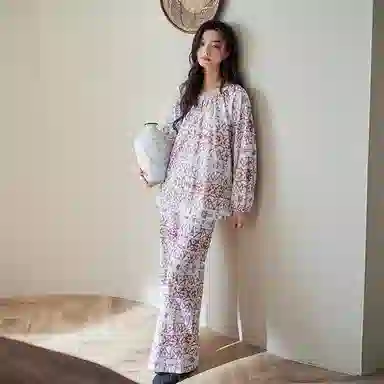 歌倩雅 时尚休闲简约家居服睡衣礼盒 女款 紫色