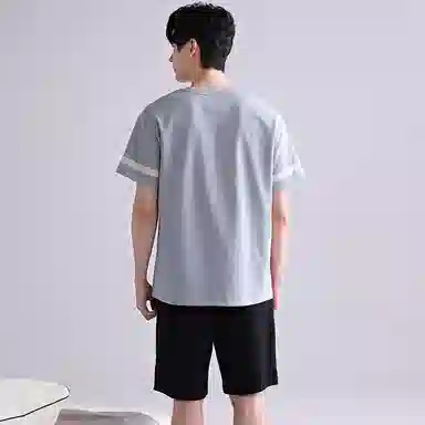 歌倩雅 大码纯棉短袖家居服睡衣套装 男款 图色