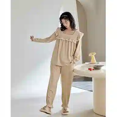 歌倩雅 甜美加厚保暖家居服睡衣套装 女款 礼盒款 图片色
