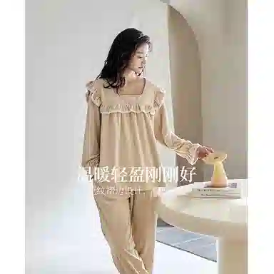 歌倩雅 甜美加厚保暖家居服睡衣套装 女款 礼盒款 图片色
