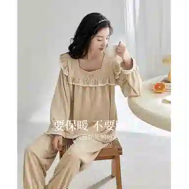 歌倩雅 甜美加厚保暖家居服睡衣套装 女款 礼盒款 图片色