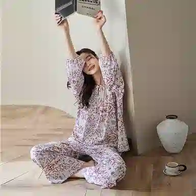 歌倩雅 时尚休闲简约家居服睡衣礼盒 女款 紫色