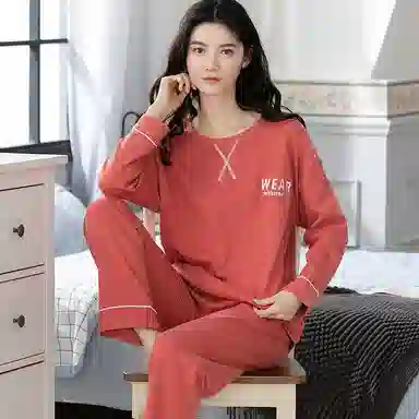 歌倩雅 甜美圆领套头休闲可外穿睡衣套装 女款 图色