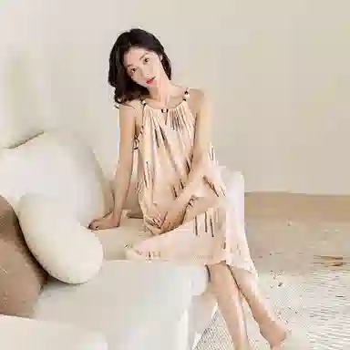 歌倩雅 吊带性感时尚可外穿薄款睡裙 女款 浅粉