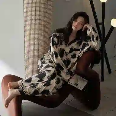 歌倩雅 休闲高级感轻奢舒适家居服可外穿睡衣礼盒 女款 图色