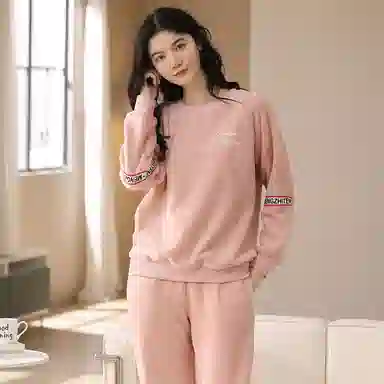 歌倩雅 保暖细密柔顺长袖长裤睡衣套装 女款 图片色