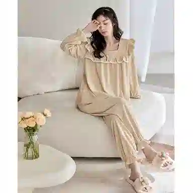 歌倩雅 甜美加厚保暖家居服睡衣套装 女款 礼盒款 图片色