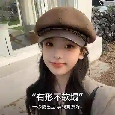 钓鱼熊 八角帽子大头围显脸小鸭舌帽网红英伦风复古报童帽 聚酯纤维 贝雷帽 男女同款情侣款