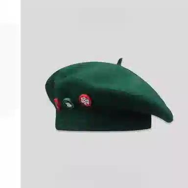 钓鱼熊 氛围感保暖画家艺保暖日系百搭显脸小 羊毛 贝雷帽 男女同款情侣款