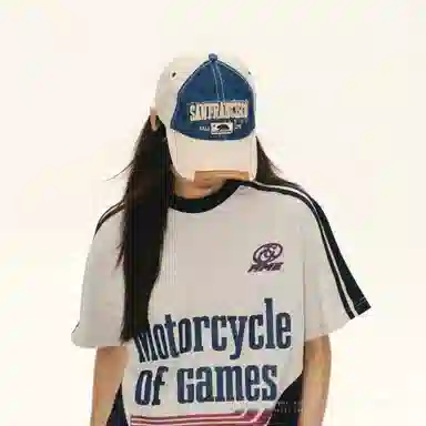 尚先生 百搭显脸小春夏季美式复古拼色加大加深宽檐刺绣字母休闲大头围 聚酯纤维 鸭舌帽草帽 男女同款情侣款