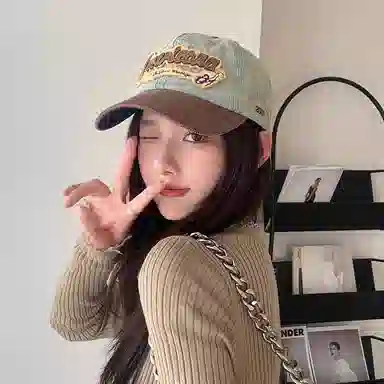 通勤必备神器 尚先生 美式复古牛仔拼接水洗做旧刺绣大头围显脸小遮阳帽 棉 聚酯纤维 鸭舌帽 男女同款情侣款