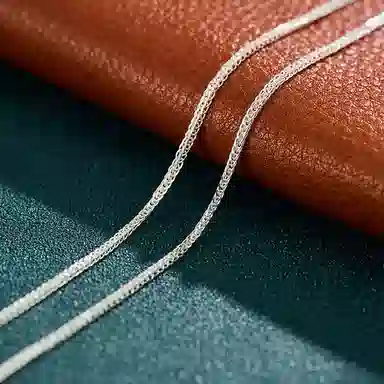 顺钦银楼 肖邦链马鞭链设计感小众 足银 项链 男女同款情侣款