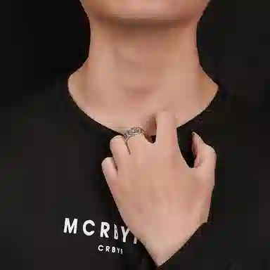 OWNREWARDS Demon Eye Silver Ring