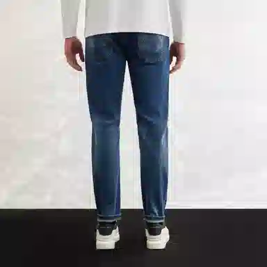 Mangano SS24 Geometric Pocket Jeans Blue