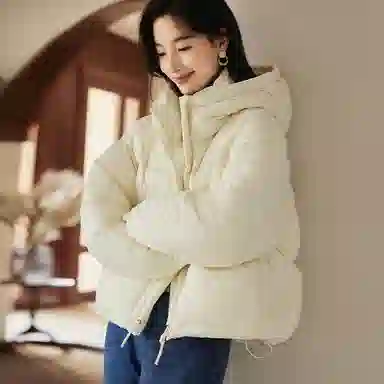 VICTORIA&VERA Hooded Down Jacket Beige