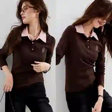 VICTORIA&VERA Polo Knit Top