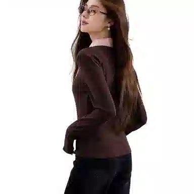 VICTORIA&VERA Polo Knit Top