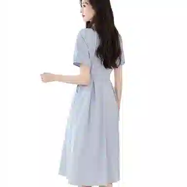 VICTORIA&VERA V-Neck Tie Waist Dress