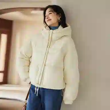VICTORIA&VERA Hooded Down Jacket Beige