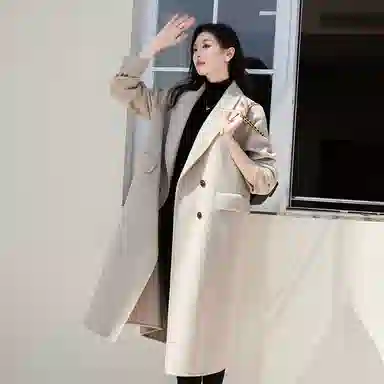 VICTORIA&VERA Double-Breasted Coat