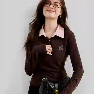 VICTORIA&VERA Polo Knit Top