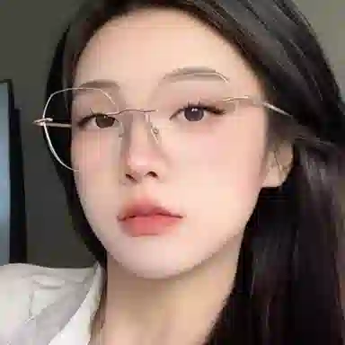 【联系客服可配度数】 佐川 多边形无边框眼镜 无框超轻纯钛素颜眼镜 纯钛 不规则形 光学镜架 男女同款情侣款 可配近视 礼盒装