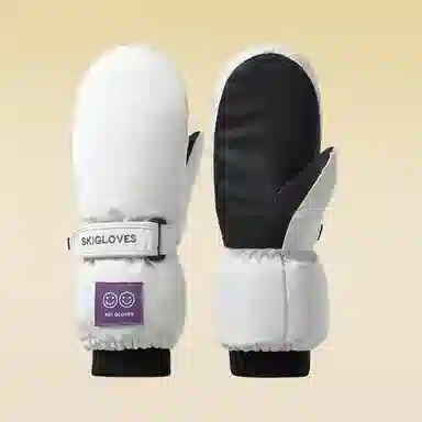 俞兆林 男女童保暖加厚滑雪防寒防泼水冬季户外玩雪防冻包指简约小学生骑车 加绒 手套 儿童款