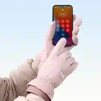 俞兆林 滑雪保暖加绒加厚骑行电动车防风防寒可触屏雪山防泼水 聚酯纤维 手套 女款