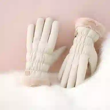 俞兆林 冬季女士保暖韩版可爱触屏骑行电动车防寒加绒加厚防风冬天玩雪防冻手 防泼水 手套 女款