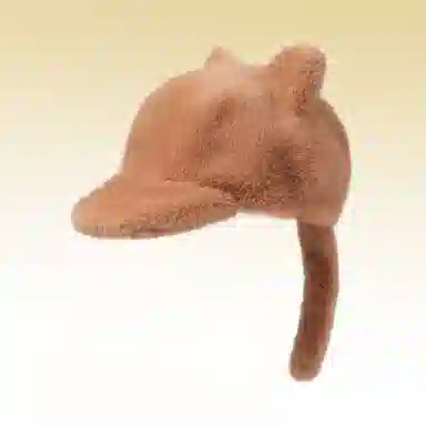 俞兆林 毛绒帽子冬季女保暖户外防寒小猫耳朵可爱棒球帽方圆脸显脸小帽子 轻暖舒适 鸭舌帽 女款