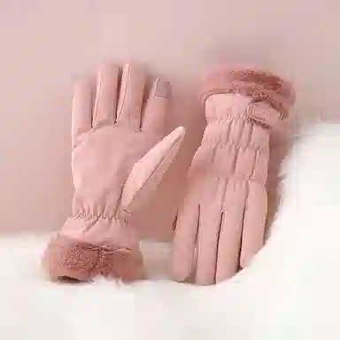 俞兆林 冬季女士保暖韩版可爱触屏骑行电动车防寒加绒加厚防风冬天玩雪防冻手 防泼水 手套 女款