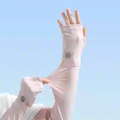 俞兆林 半指手套冰袖一体户外出游登山骑行开车钓鱼防紫外线护袖掌心镂空防滑透气冰感遮手臂遮阳薄款可触屏 防晒袖 女款