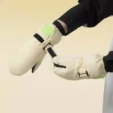 俞兆林 男女童保暖加厚滑雪防寒防泼水冬季户外玩雪防冻包指简约小学生骑车 加绒 手套 儿童款