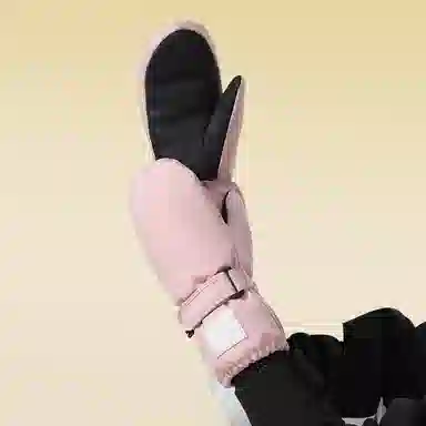 俞兆林 男女童保暖加厚滑雪防寒防泼水冬季户外玩雪防冻包指简约小学生骑车 加绒 手套 儿童款