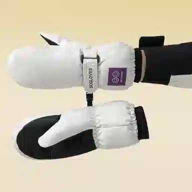 俞兆林 男女童保暖加厚滑雪防寒防泼水冬季户外玩雪防冻包指简约小学生骑车 加绒 手套 儿童款