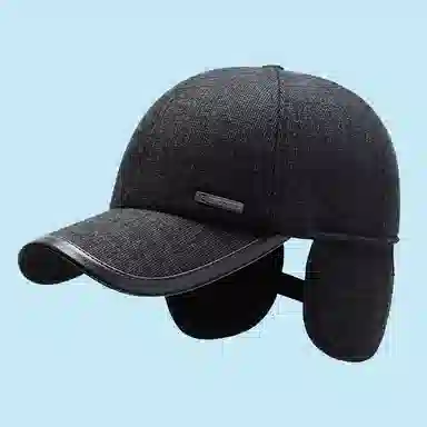 俞兆林 中年人秋冬帽子加长护耳可折叠老人帽男士户外骑行厚实防风防寒贝雷帽可调节棉棒球帽 保暖 鸭舌帽 男款