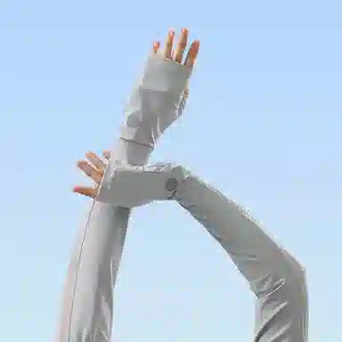 俞兆林 半指手套冰袖一体户外出游登山骑行开车钓鱼防紫外线护袖掌心镂空防滑透气冰感遮手臂遮阳薄款可触屏 防晒袖 女款