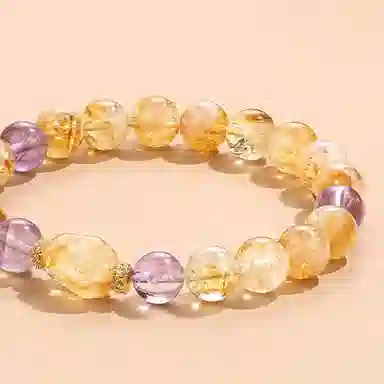 蔻斯琦 【富贵呈祥 紫气东来】新中式九紫离火多宝混搭 国风招财转运珠增强运势 暴富有钱花 好运处理 黄水晶 手串 女款