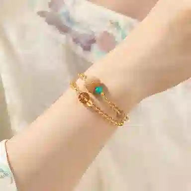 蔻斯琦 【狮来运转】新中式国风招财醒狮福气满满双层 国潮平安上岸暴富有钱花增强运势 好运处理 黄水晶 手串 男女同款情侣款